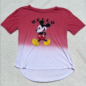 Disney Mickey Mouse Woman's Size Medium Pink Short Sleeve Shirt